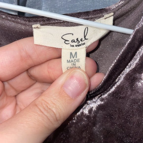 EASEL Los Angeles Purple Crushed Velvet Dress - Sz M - Picture 8 of 10